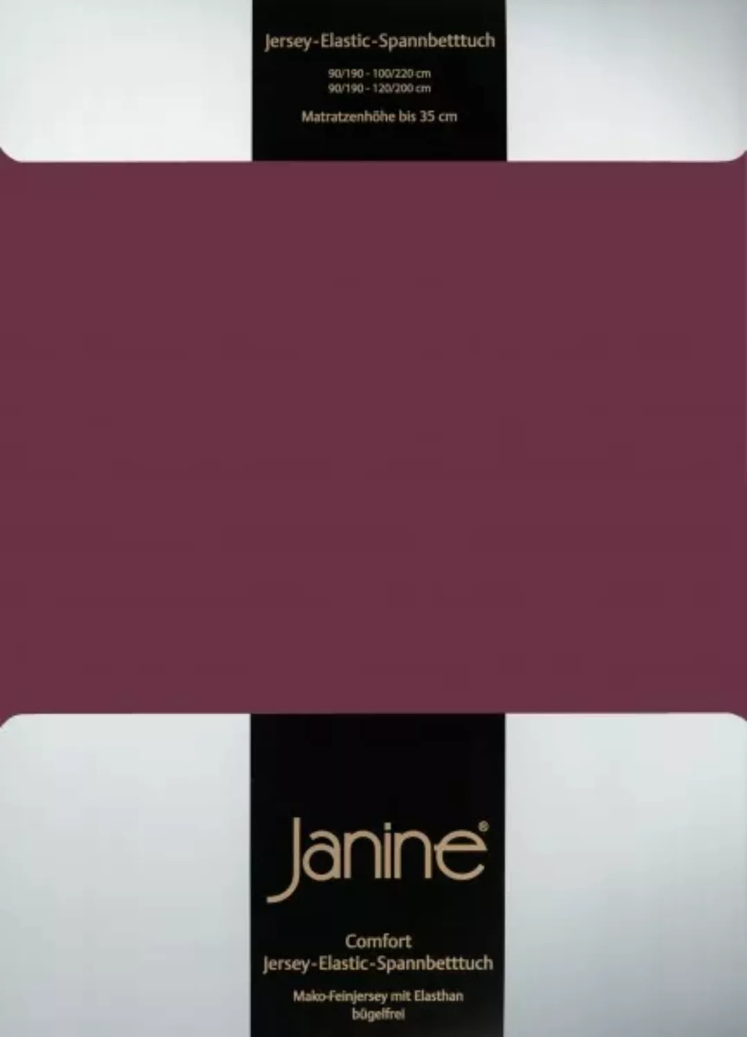 Janine Spannbetttuch Elastic-Jersey 5002 burgund Größe:  200x200 cm günstig online kaufen