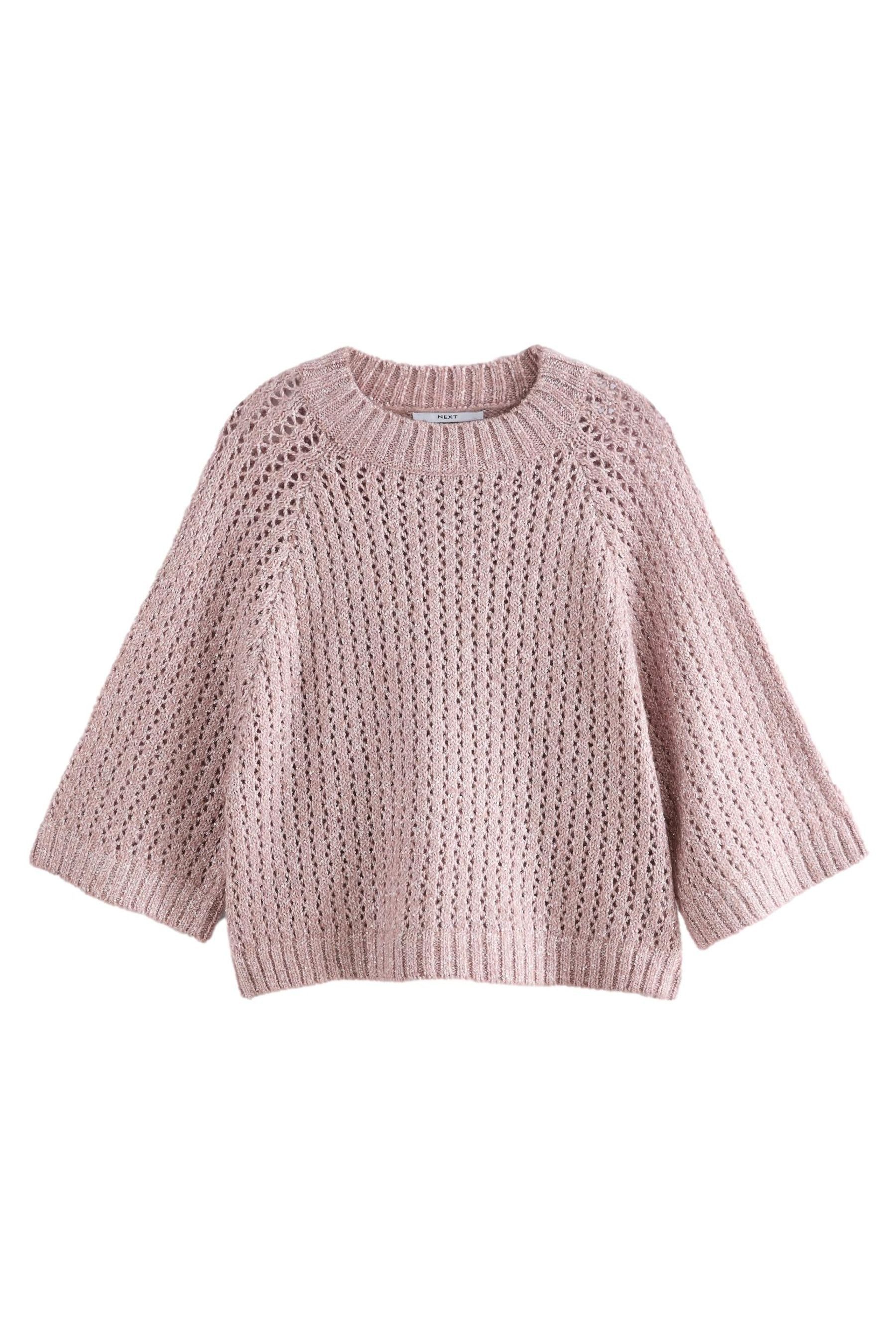 Next Kurzarmpullover Gestrickter Mesh-Pullover mit Pailletten günstig online kaufen