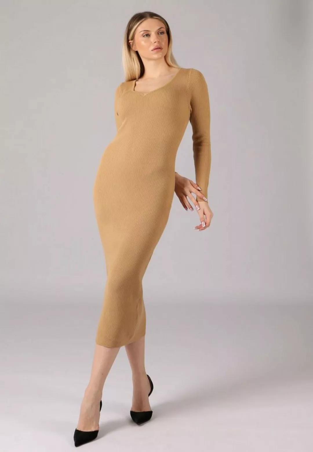 YC Fashion & Style Strickkleid V-Ausschnitt Strickkleid KNIT DRESS (Kein Se günstig online kaufen