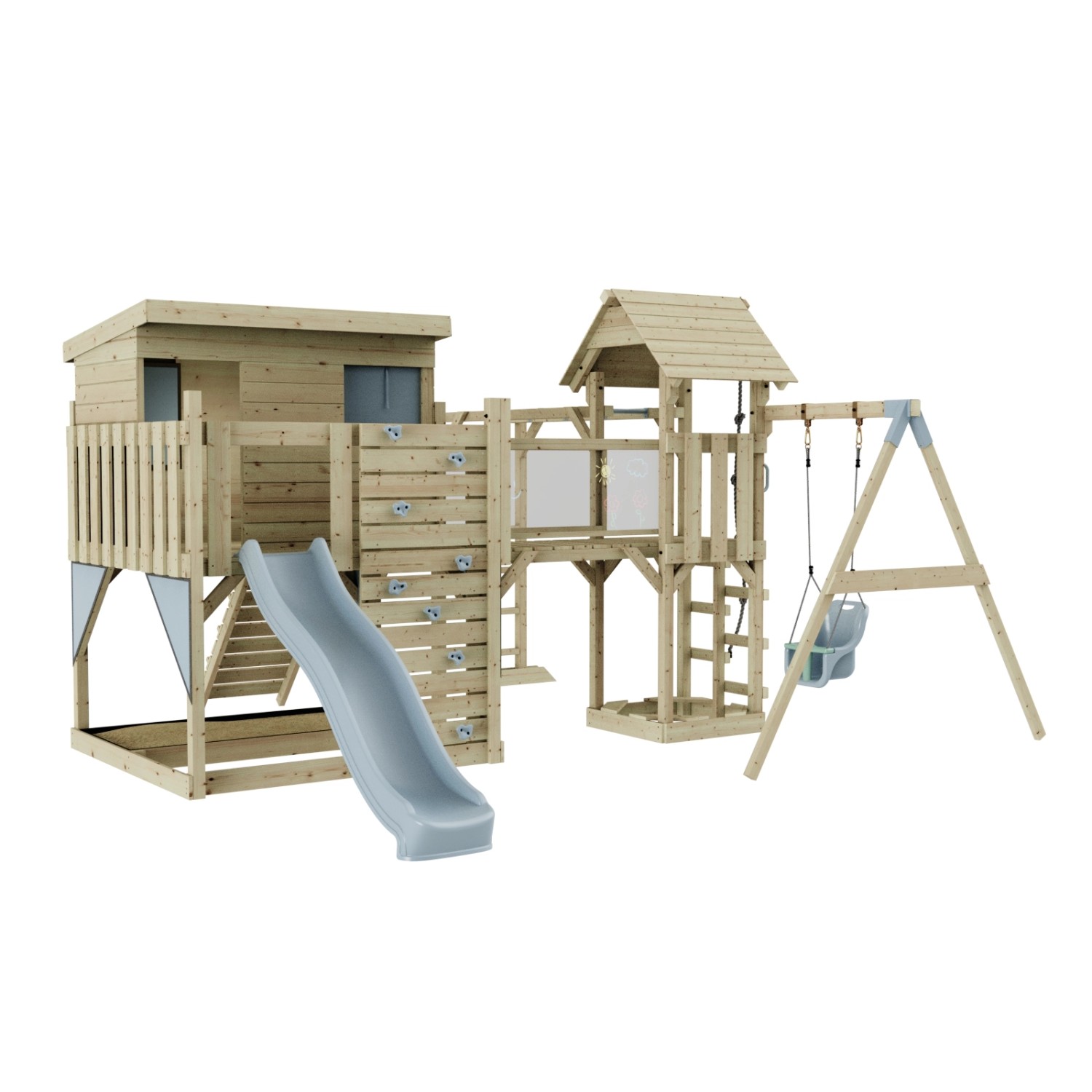 OutdoorToys Spielturm Inga mit Babyschaukel Eisblau günstig online kaufen