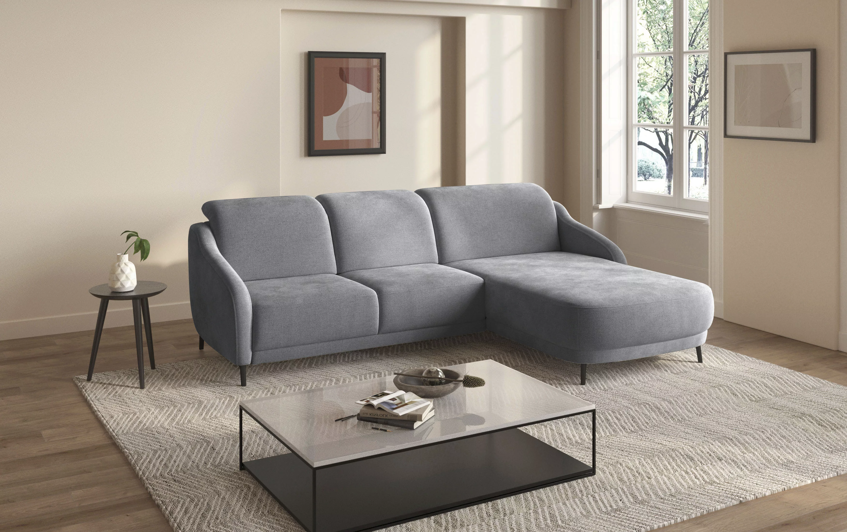 sit&more Ecksofa »Blues L-Form«, wahlweise mit Klapptisch und USB günstig online kaufen