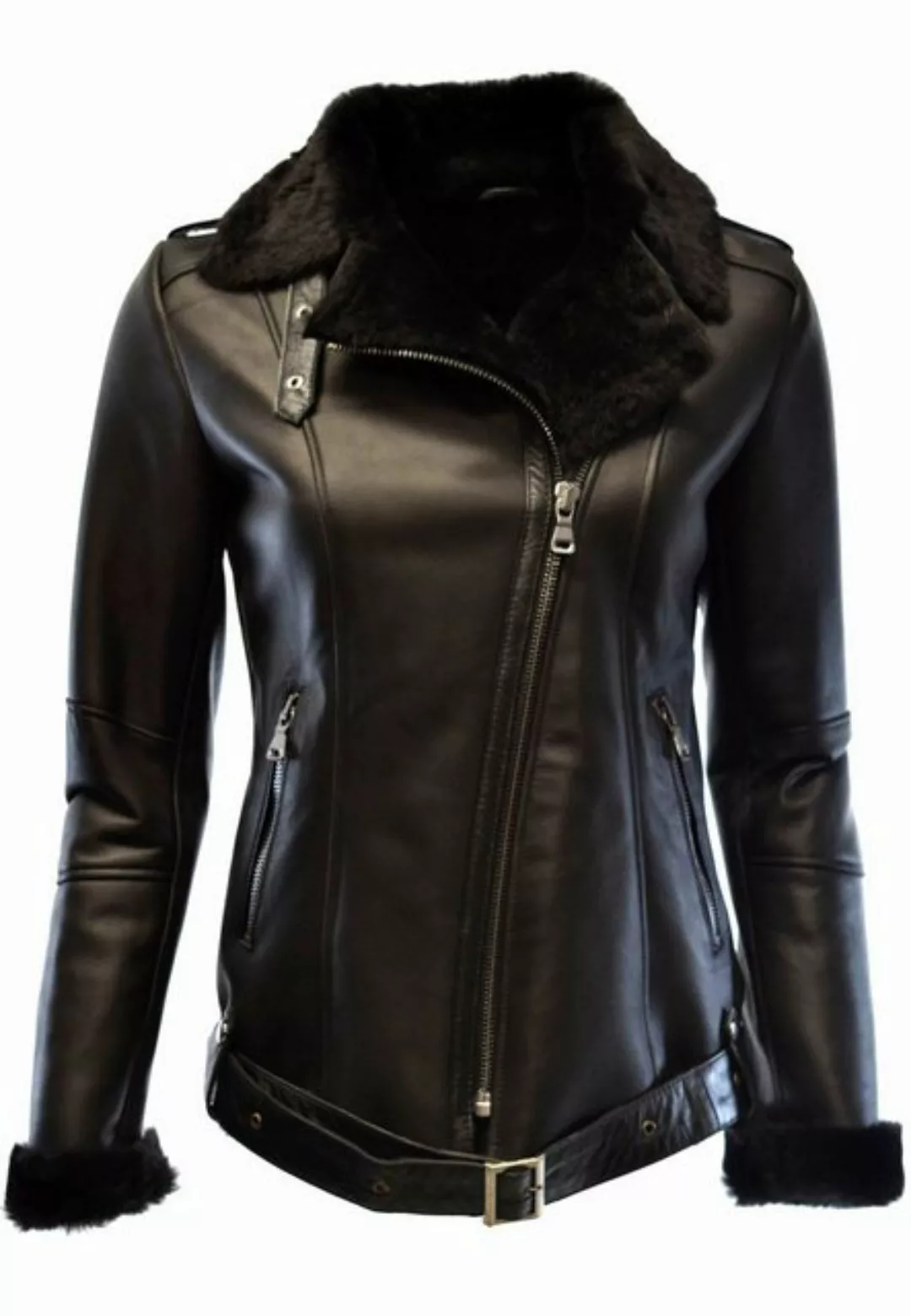 Zimmert Leather Lederjacke Carla Designer, Lammfelljacke, Schwarz günstig online kaufen