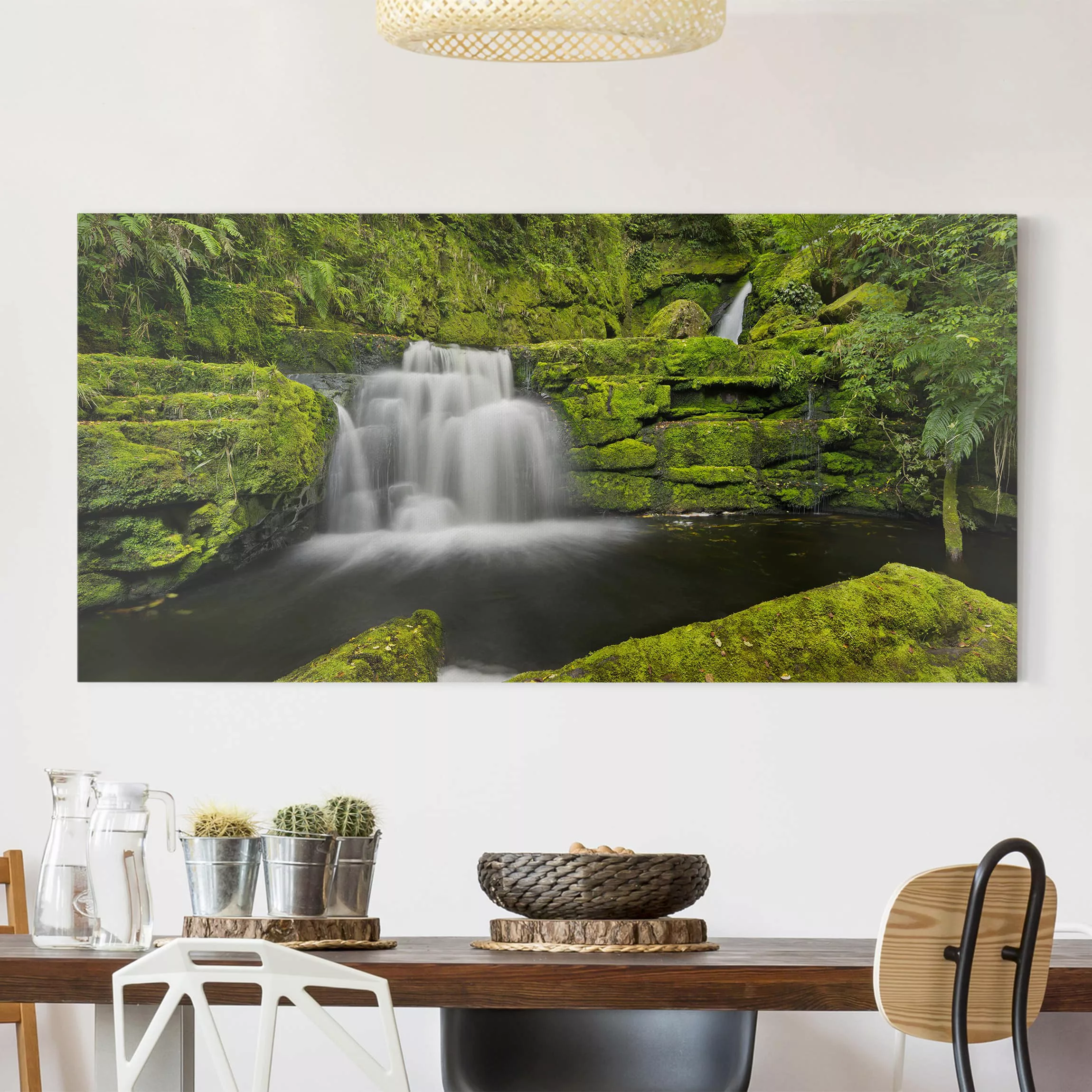 Leinwandbild Natur & Landschaft - Querformat Lower McLean Falls in Neuseela günstig online kaufen