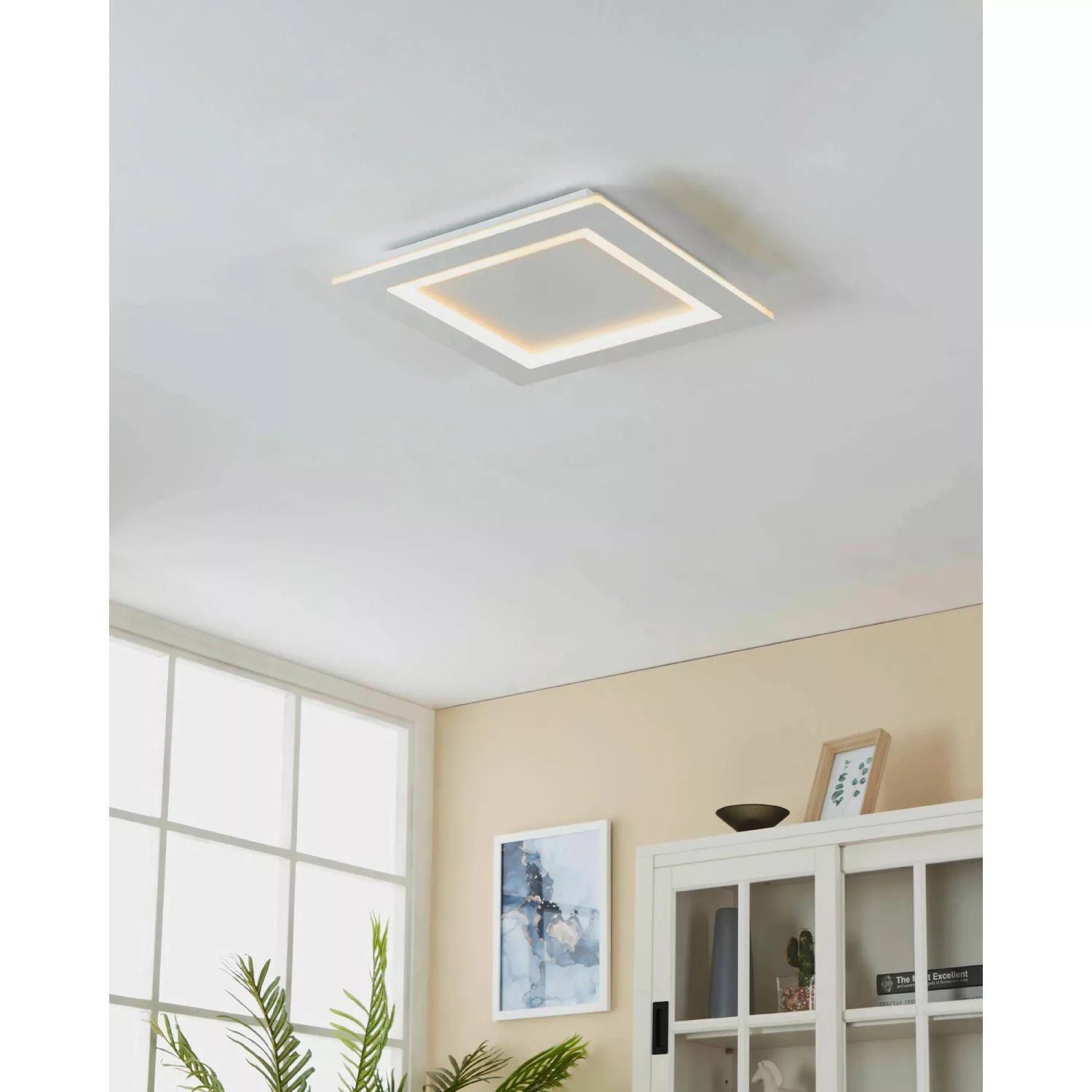 Eglo LED-Deckenleuchte Padrogiano-Z RGB 45 cm x 45 cm Weiß günstig online kaufen