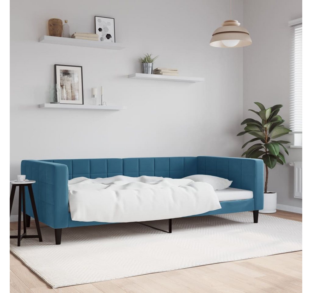 vidaXL Gästebett Tagesbett Blau 100x200 cm Samt Gästebett Gästecouch Gästes günstig online kaufen