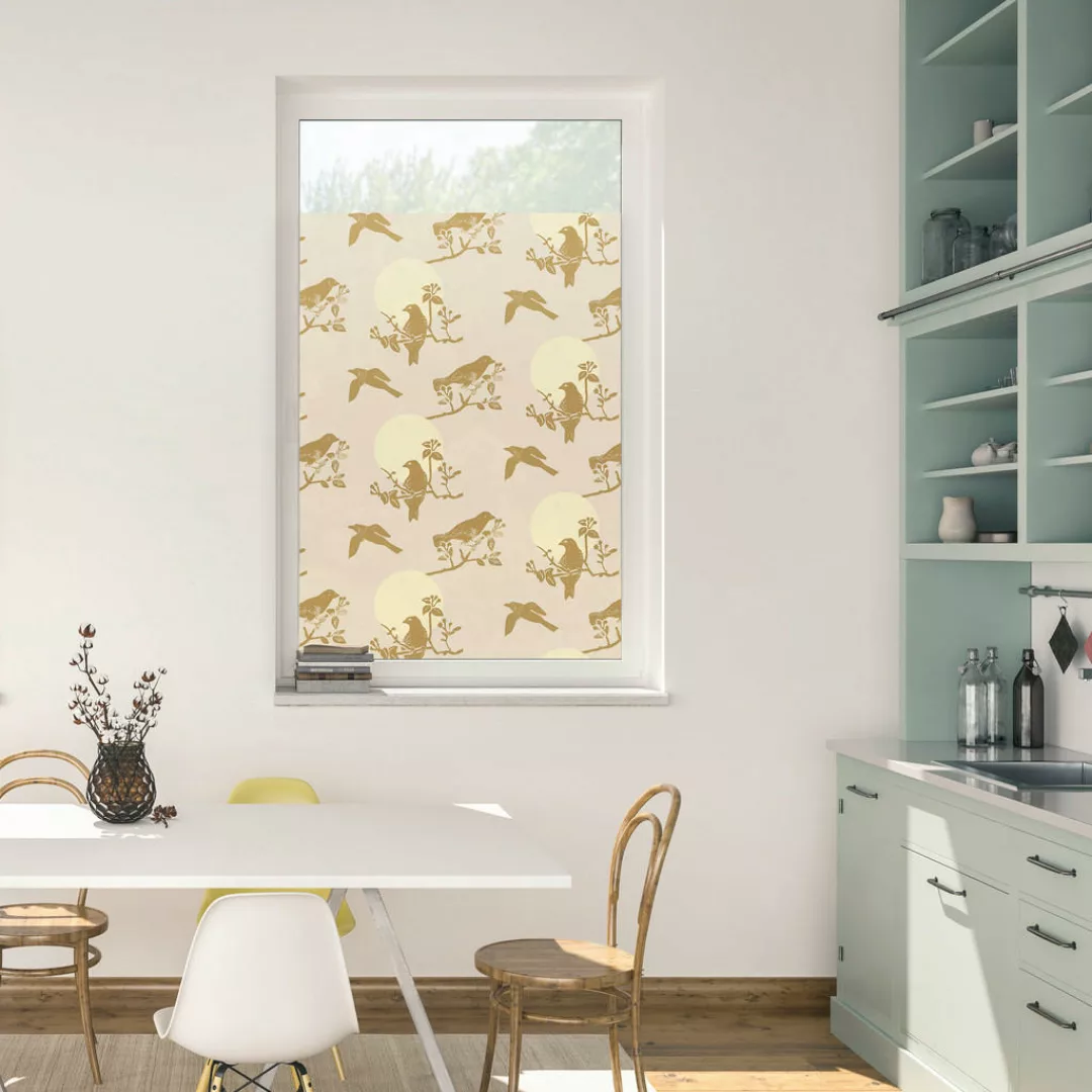 LICHTBLICK Fensterfolie Vögel beige B/L: ca. 50x50 cm günstig online kaufen