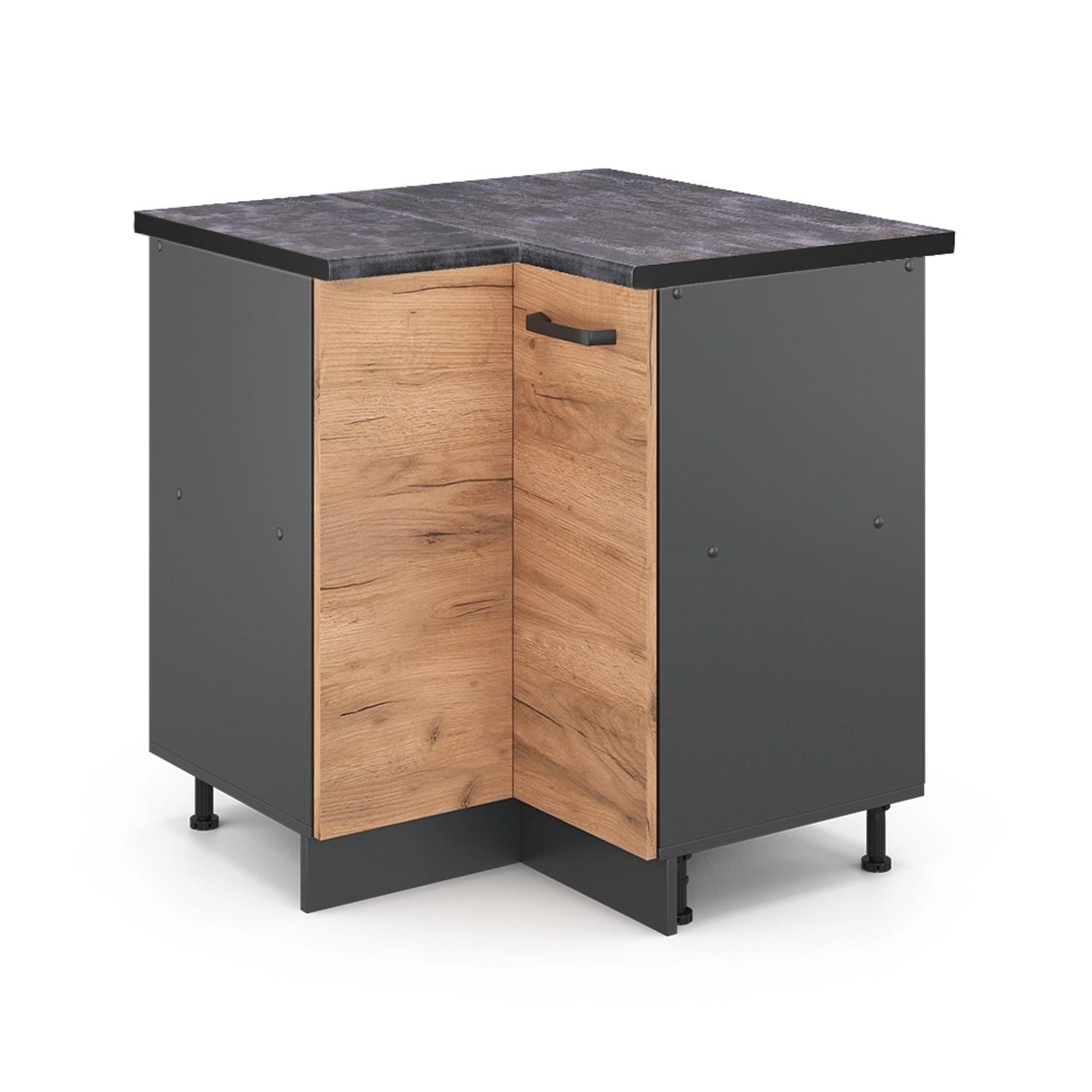 Vicco Eckunterschrank R-Line, Goldkraft Eiche/Anthrazit, 75.6 günstig online kaufen