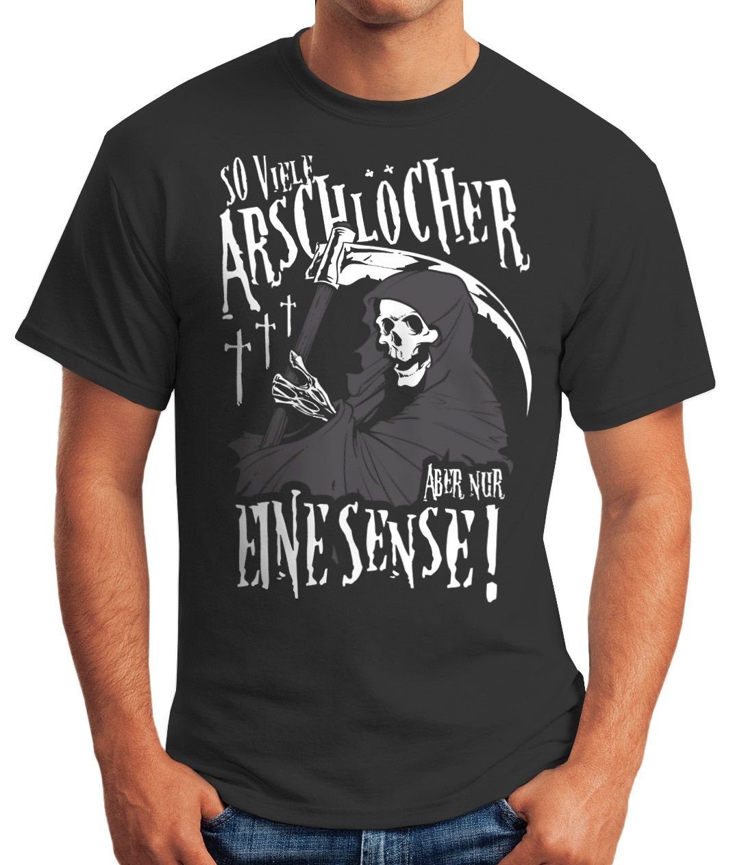 MoonWorks Print-Shirt So viele Arschlöcher aber günstig online kaufen