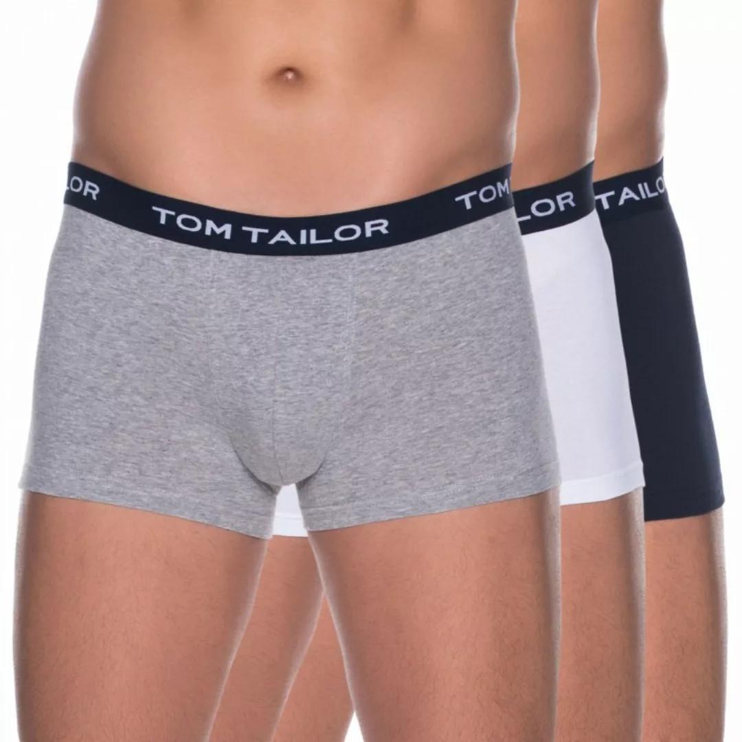Tom Tailor 3-er Set Trunks Blau, Weiß & Grau günstig online kaufen