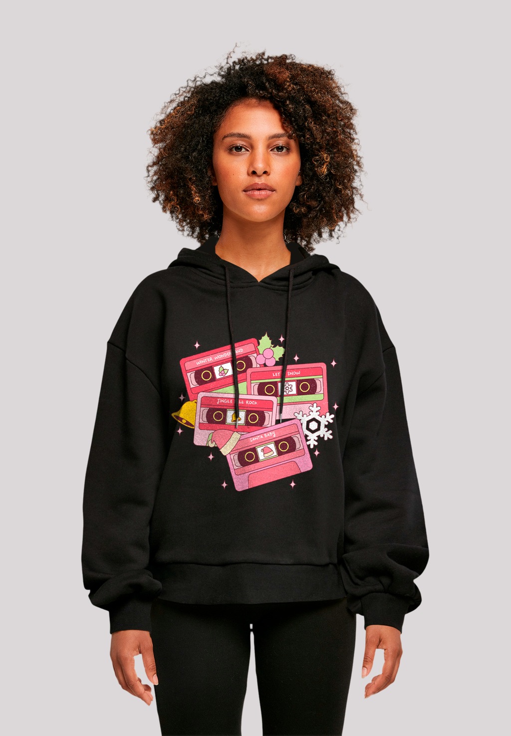 F4NT4STIC Kapuzenpullover "Weihnachten Retro Song Tapes Pink", Premium Qual günstig online kaufen