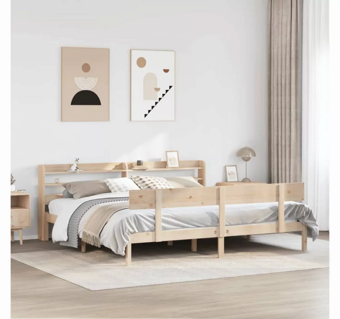 vidaXL Bett, Massivholzbett ohne Matratze Weiß 100x200 cm Kiefernholz günstig online kaufen