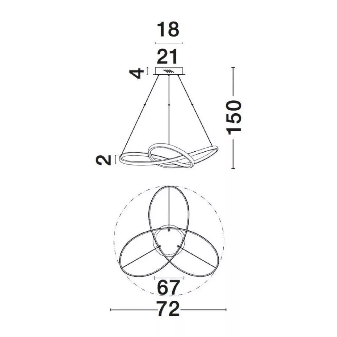 LED Pendelleuchte Fusion in Weiß 53W 4081lm günstig online kaufen