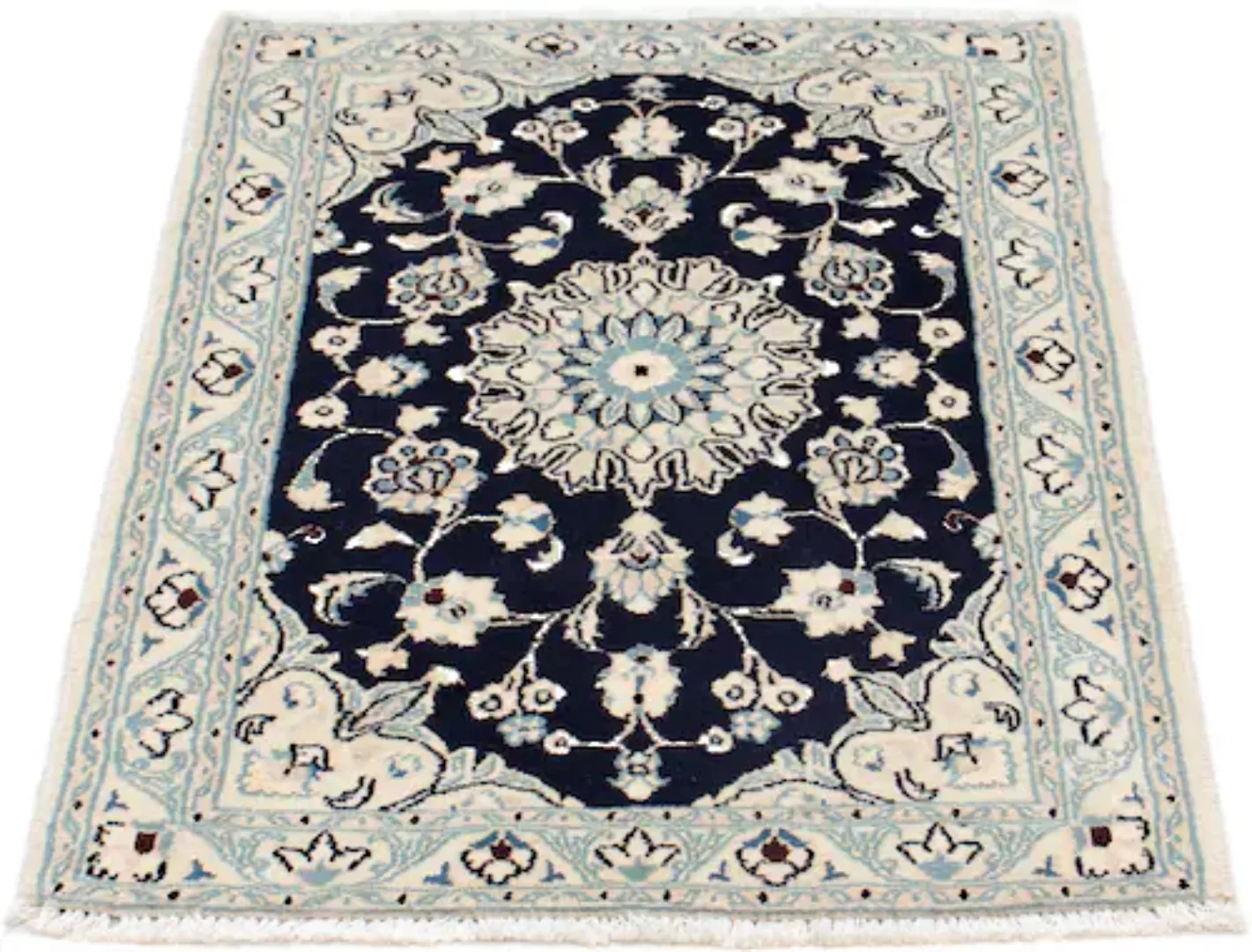 morgenland Wollteppich »Yalameh Medaillon Blu scuro 151 x 102 cm«, rechteck günstig online kaufen