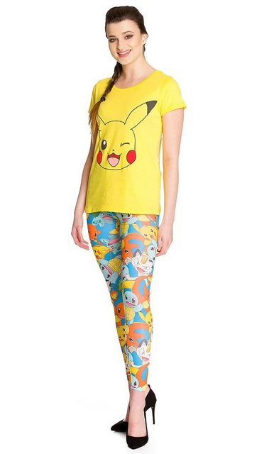 POKÉMON Leggings Pokemon Leggings Damen mit Pikachu Schiggy Glumanda Bisasa günstig online kaufen