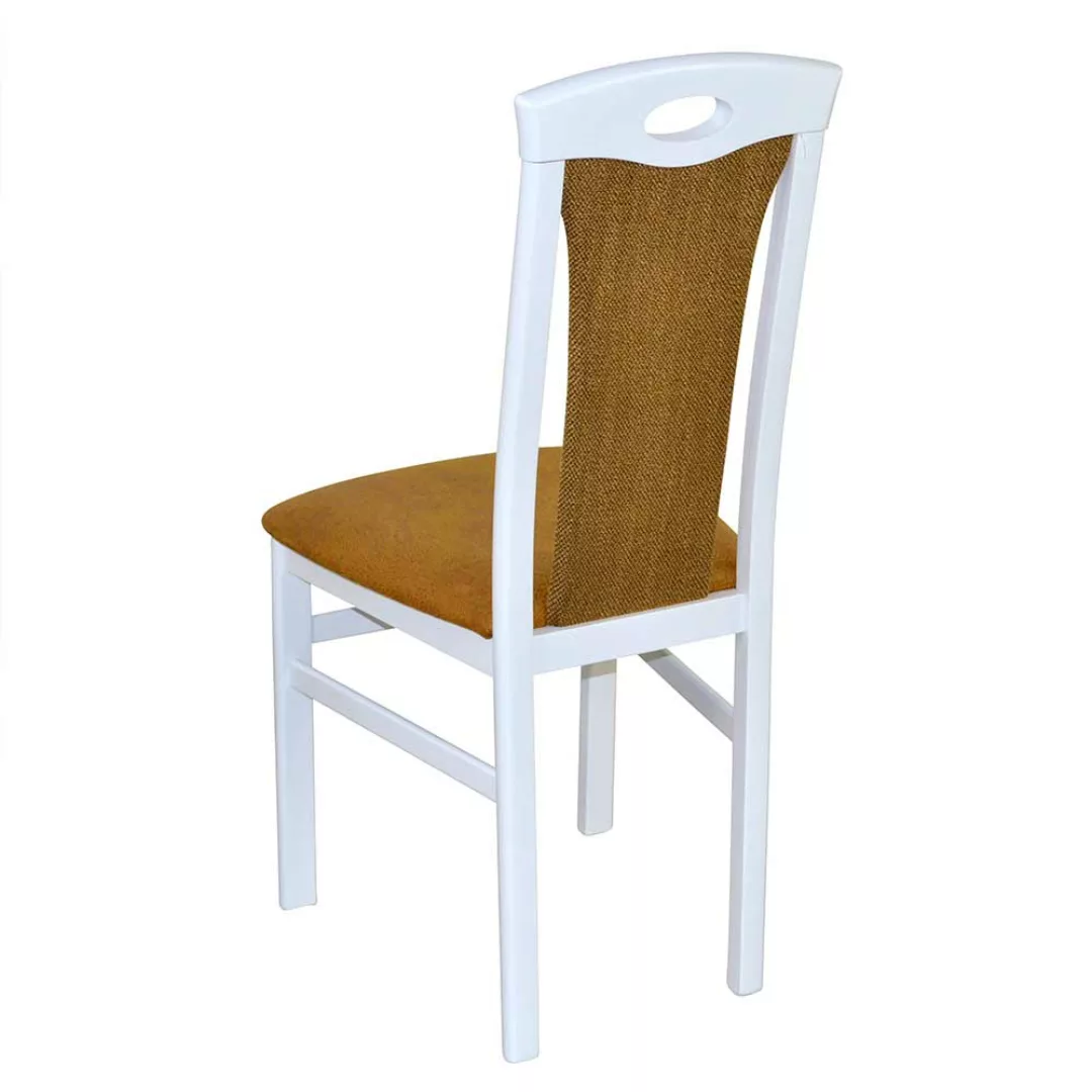 Gepolsterte Stühle in Weiß Ocker Gelb (2er Set) günstig online kaufen