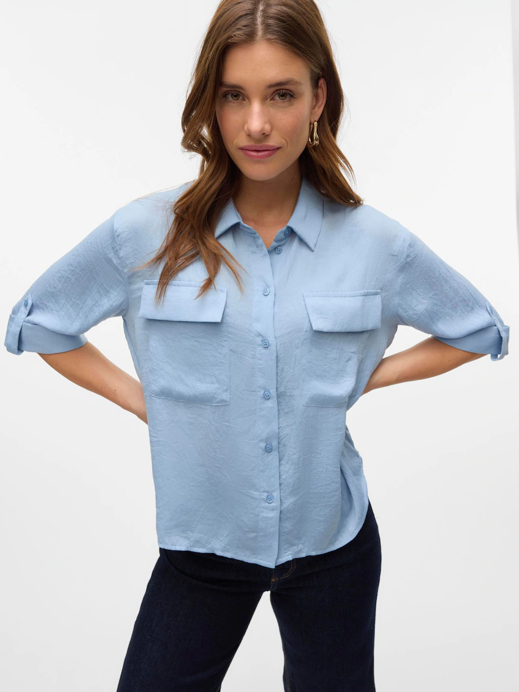 Vero Moda Kurzarmbluse "VMFABIANA 3/4 SHIRT VMA NOOS" günstig online kaufen