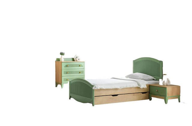 JVmoebel Bett Modern Jugendzimmer Set Bett Kleiderschrank Nachttisch Kommod günstig online kaufen