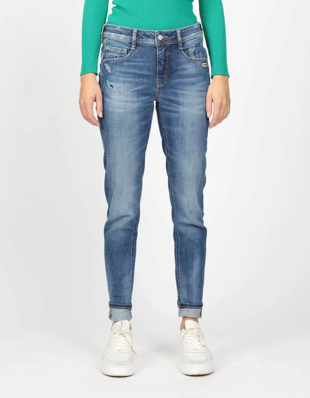 GANG Relax-fit-Jeans AMELIE mit Used-Effekten günstig online kaufen