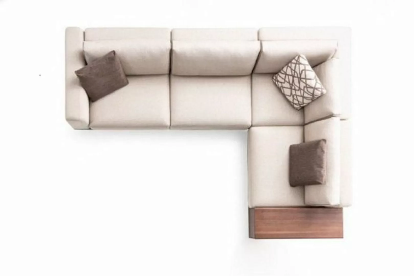 JVmoebel Ecksofa Weißes Ecksofa Stoffsofa L Form Stoff Sofas Grau Modern Wo günstig online kaufen