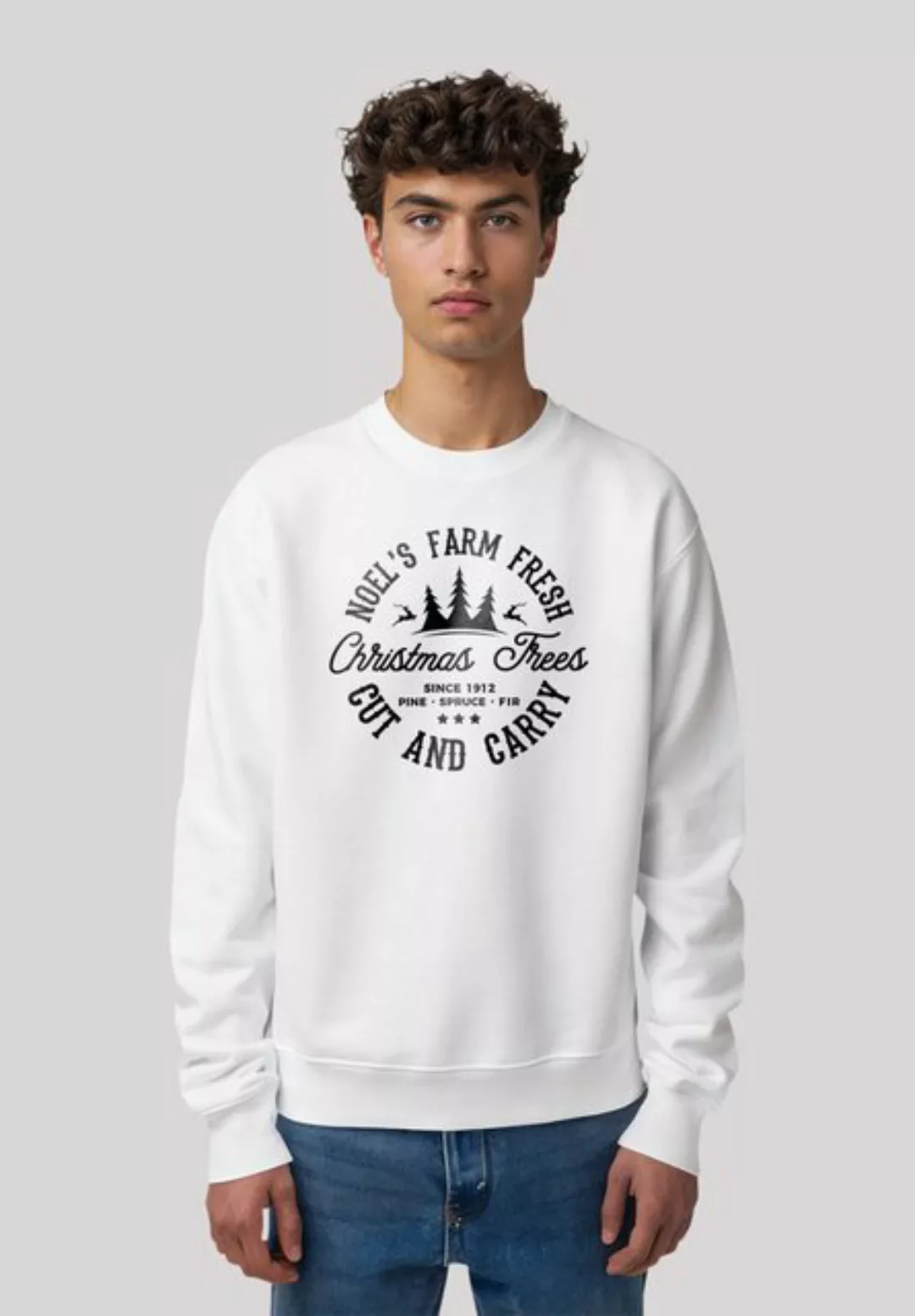 F4NT4STIC Sweatshirt Weihnachten Trees Farm Retro Sign Premium Qualität günstig online kaufen