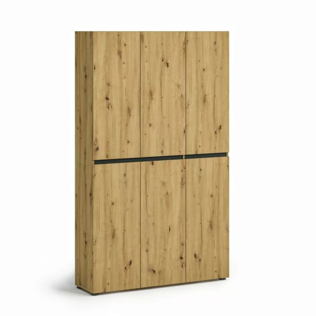 freiraum Schuhschrank Glossy in Artisan Eiche - 120x200x34cm (BxHxT) günstig online kaufen