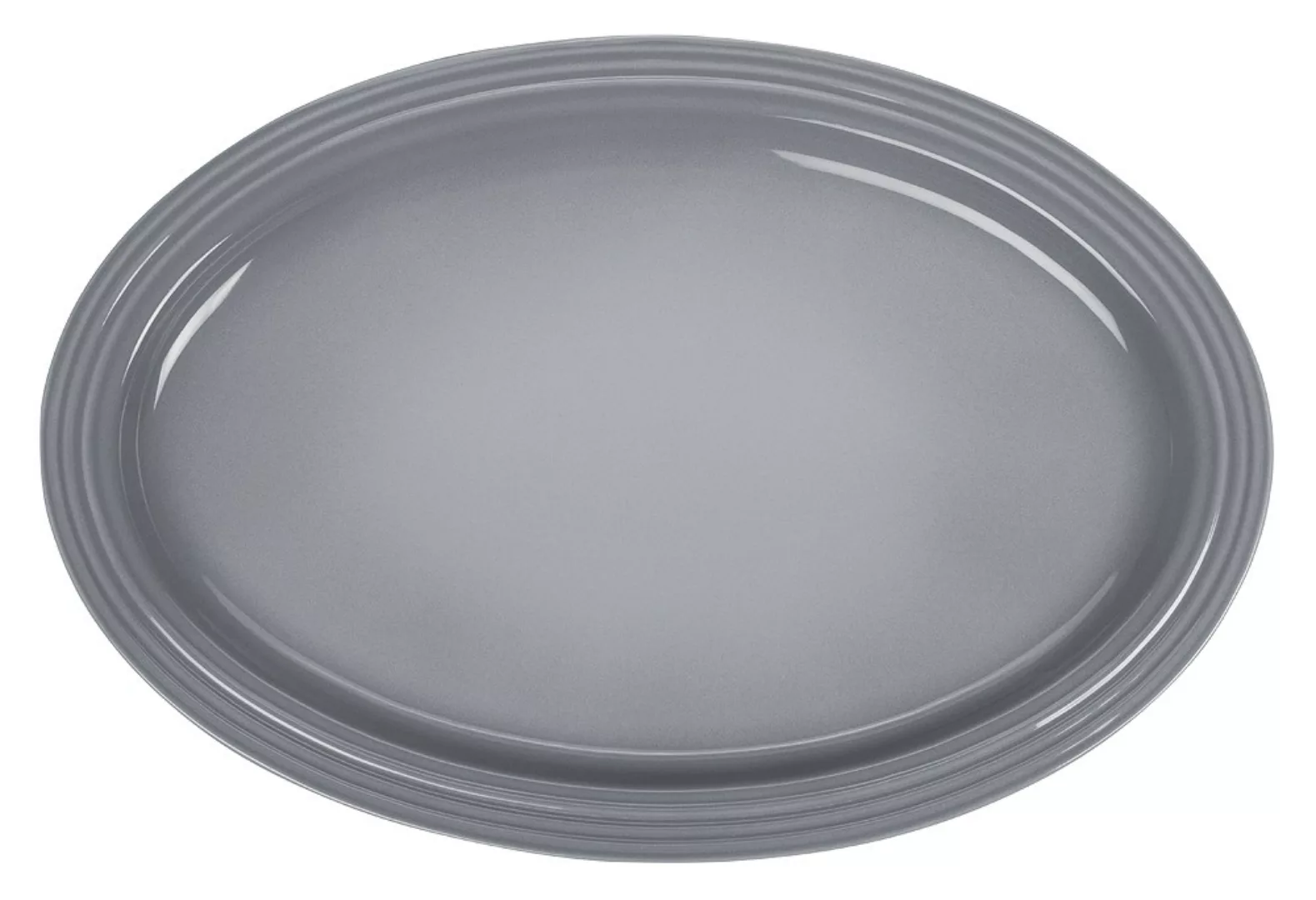 Le Creuset Servierplatte Oval Steinzeug Perlgrau 46cm günstig online kaufen