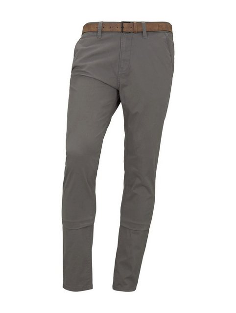 TOM TAILOR Denim Stoffhose Slim Chino with belt, Castlerock Grey günstig online kaufen