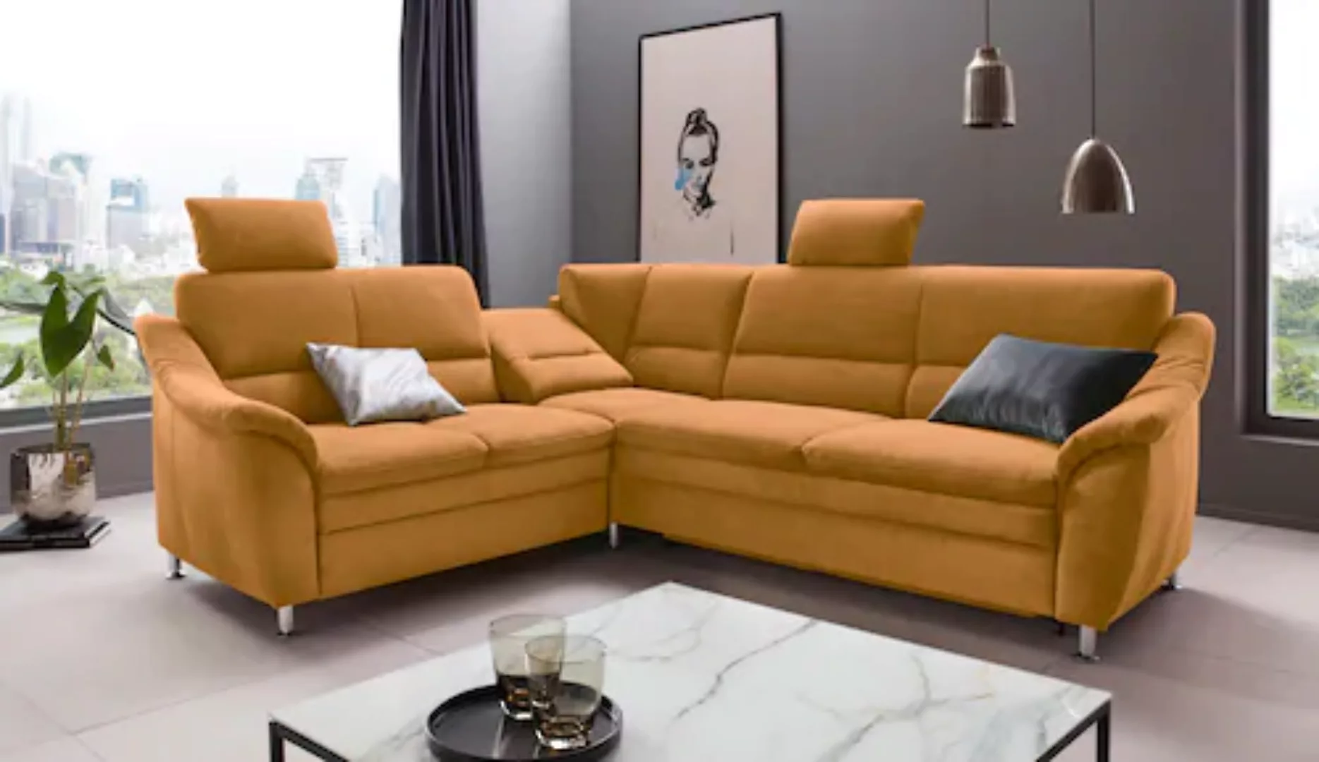 Places of Style Ecksofa Cardoso L-Form, Federkern, wahlweise mit Bett, Schu günstig online kaufen