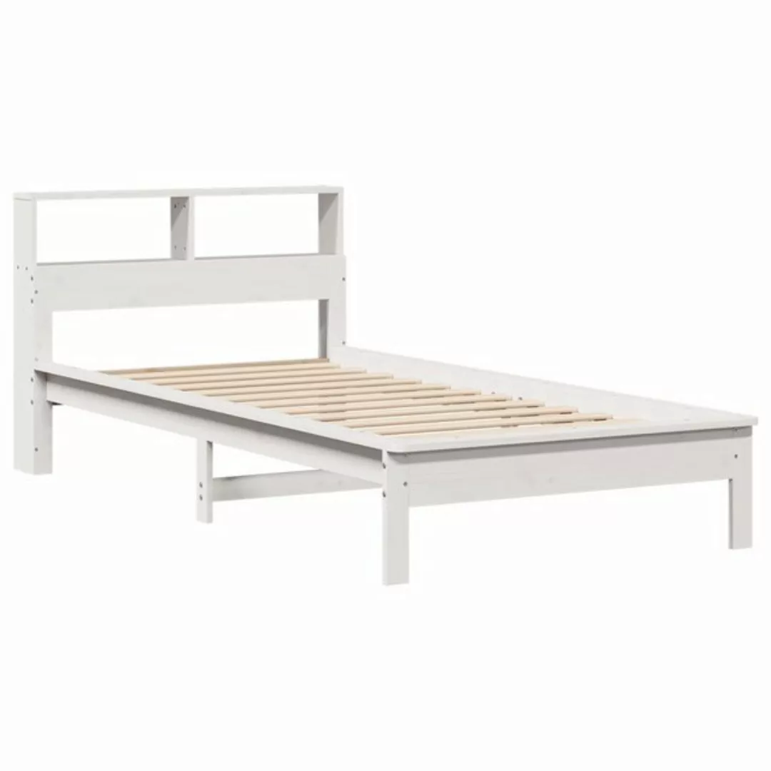 vidaXL Bett Massivholzbett mit Regal ohne Matratze Weiß 75x190 cm Kiefer günstig online kaufen