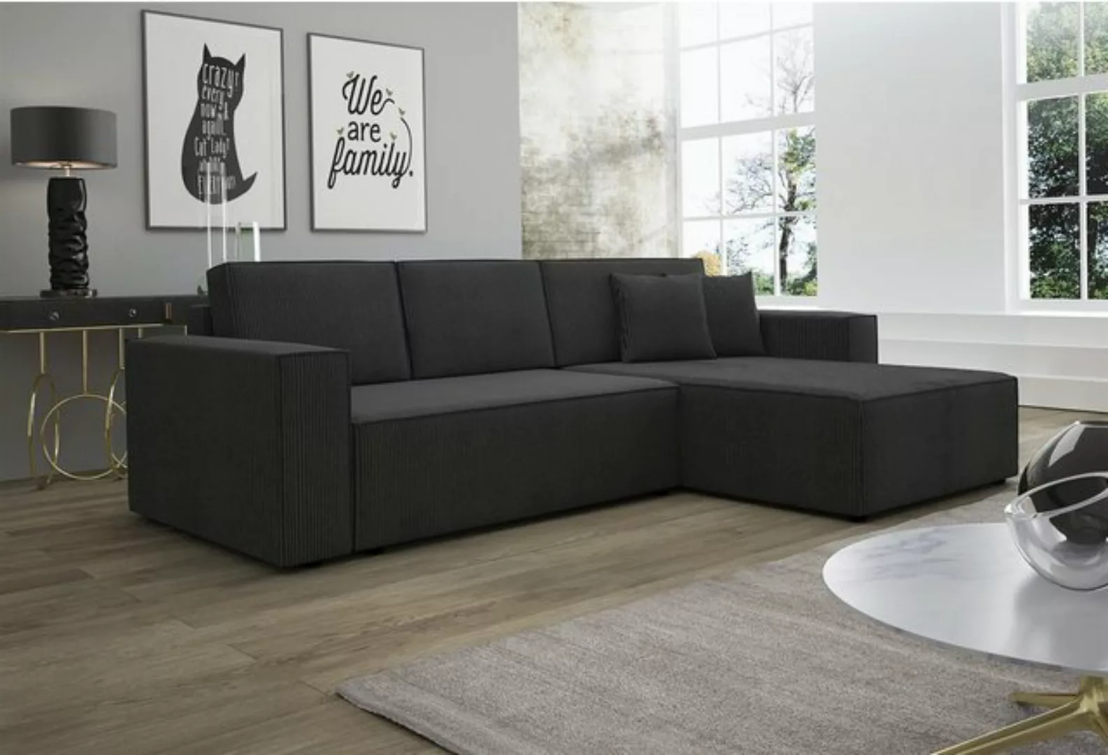 Fun Möbel Ecksofa Ecksofa Schlafsofa Sofa CONOR Stoff oder Kunstleder, inkl günstig online kaufen