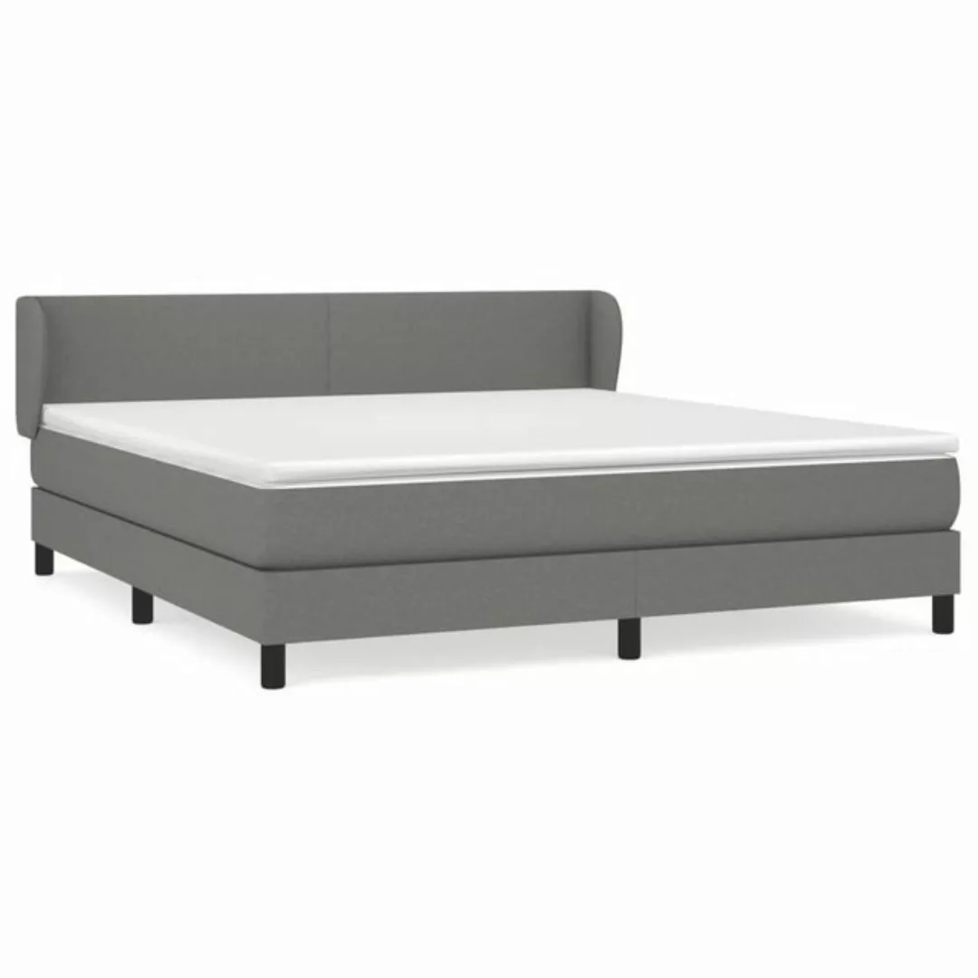 furnicato Bett Boxspringbett mit Matratze Dunkelgrau 180x200 cm Stoff günstig online kaufen