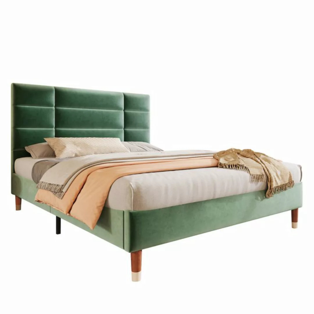 WISHDOR Polsterbett Doppelbett Bett Funktionsbett Massivholzbett Holzbett 1 günstig online kaufen