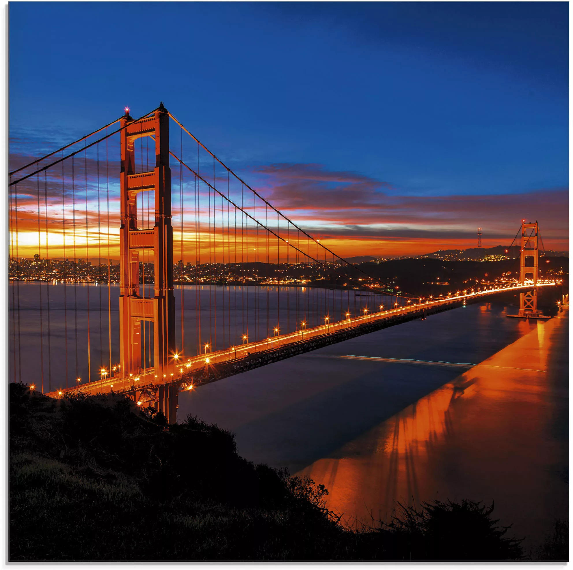 Artland Glasbild »The Golden Gate Bridge am frühen Morgen«, Brücken, (1 St. günstig online kaufen