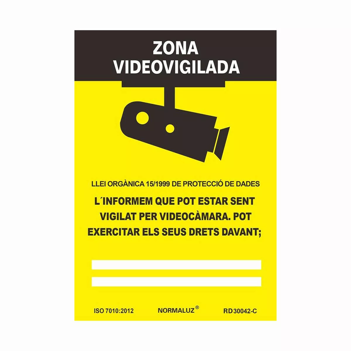 Schild Normaluz Zona Videovigilada Pvc (21 X 30 Cm) günstig online kaufen