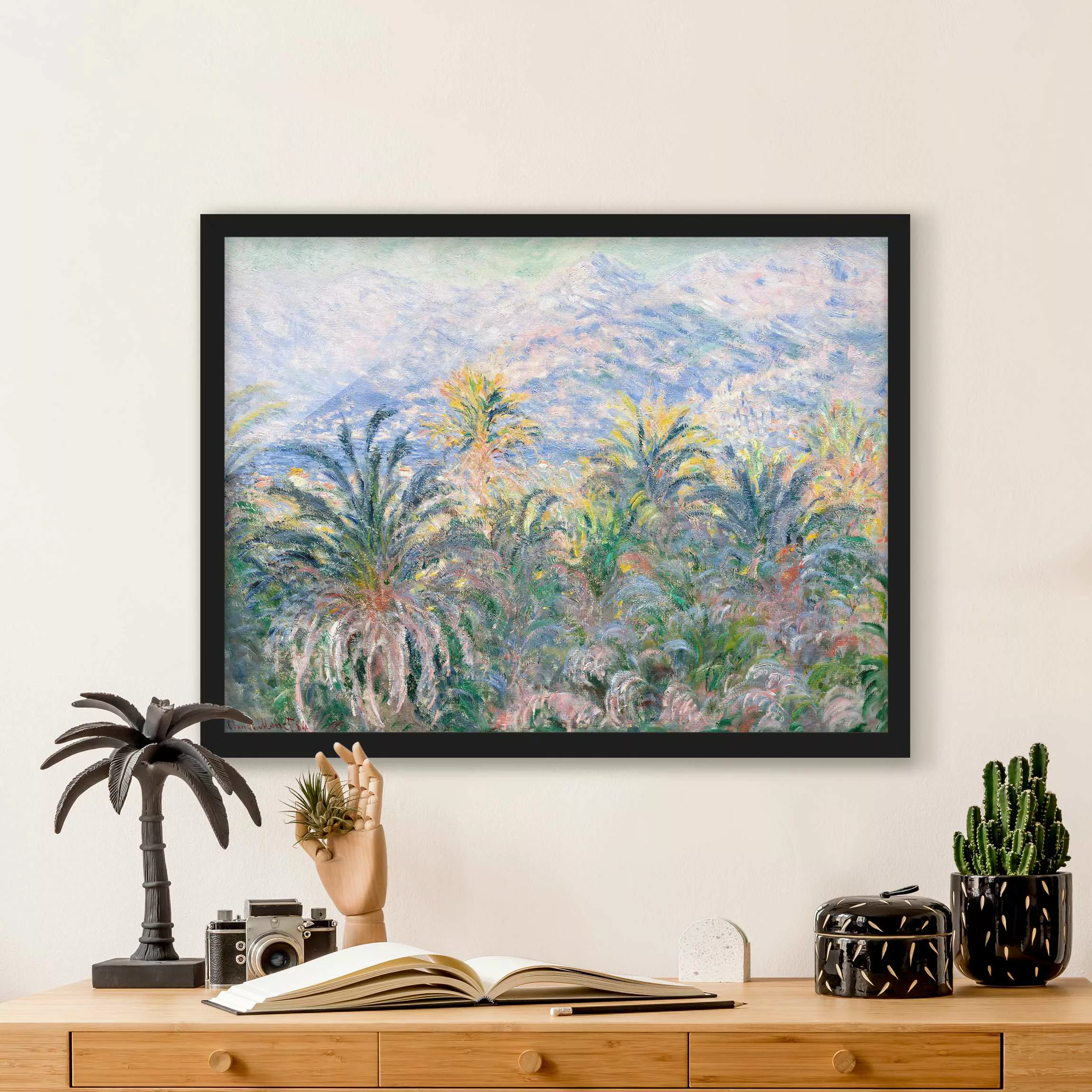 Bild mit Rahmen Claude Monet - Palmen bei Bordighera günstig online kaufen