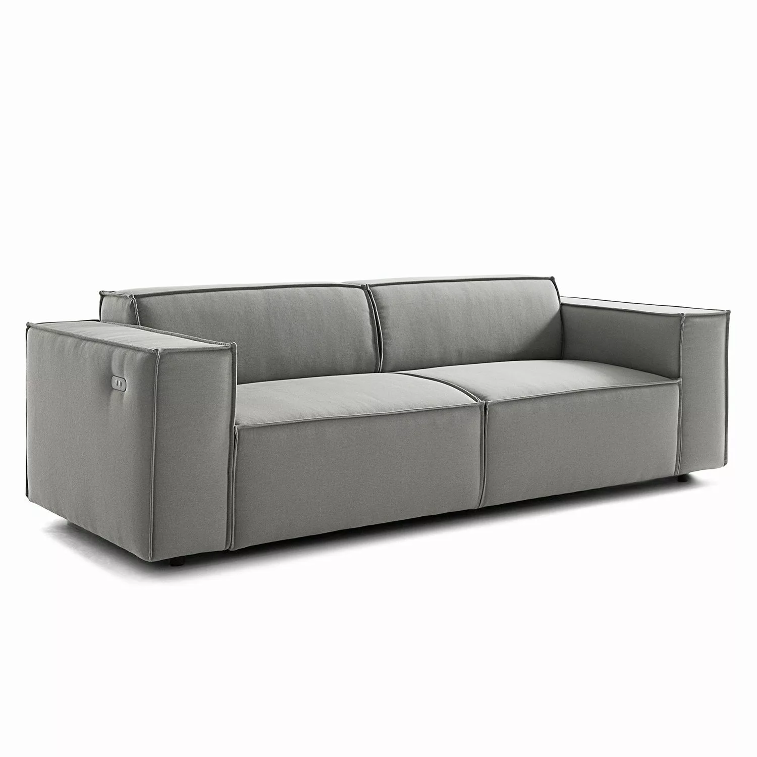 home24 Sofa Kinx 2,5-Sitzer Graubraun Strukturstoff 223x70x96 cm (BxHxT) Mo günstig online kaufen