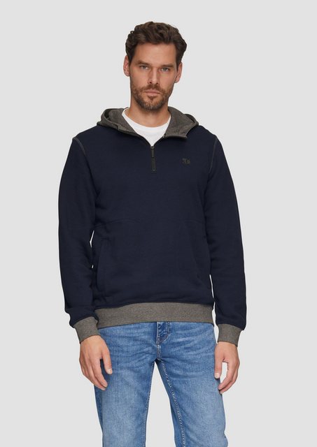 s.Oliver Sweatshirt Hoodie mit Stehkragen Logo günstig online kaufen