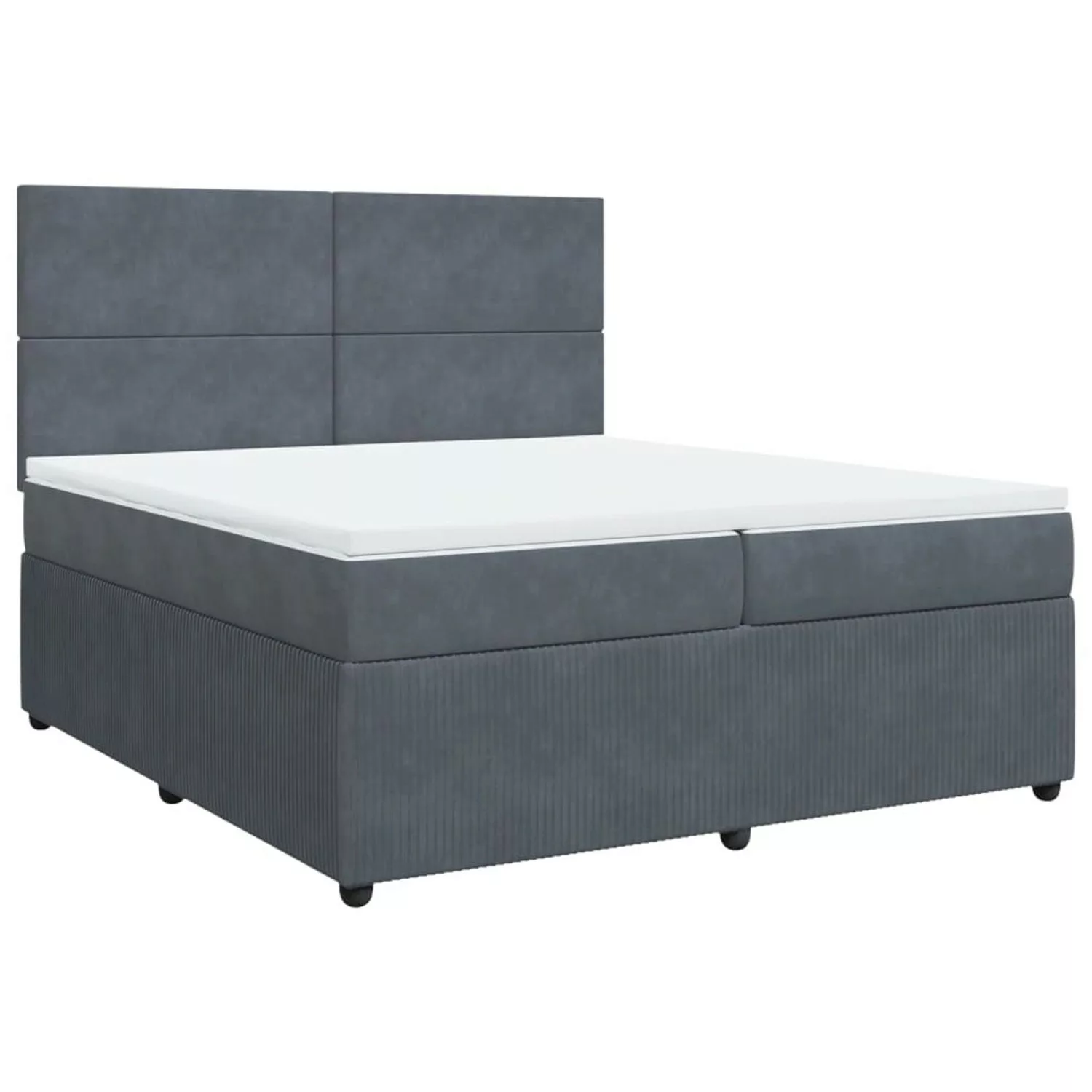 vidaXL Boxspringbett, Boxspringbett mit Matratze Dunkelgrau 200x200 cm Samt günstig online kaufen