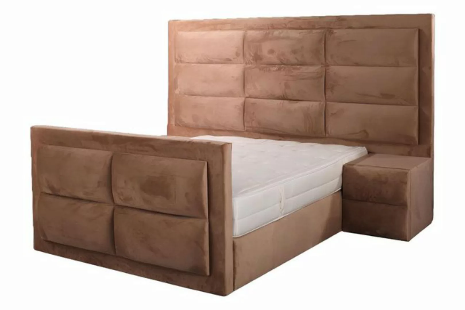 Xlmoebel Bett Elegantes Schlafzimmermöbel-Design: Braunes Holzbett mit klas günstig online kaufen