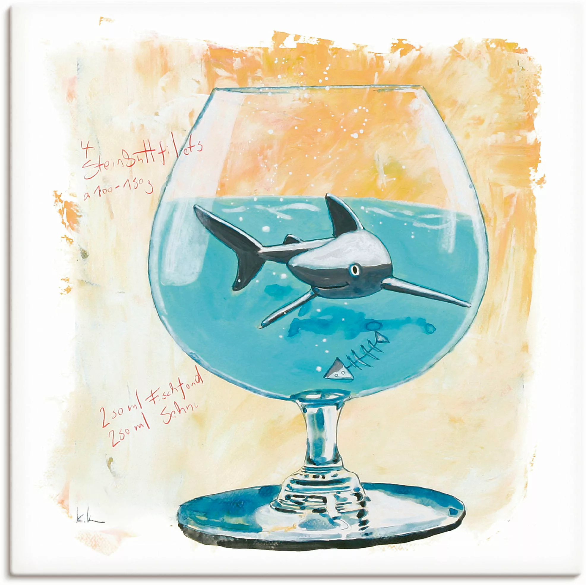 Artland Wandbild "Hai", Humor, (1 St.), als Leinwandbild, Poster, Wandaufkl günstig online kaufen