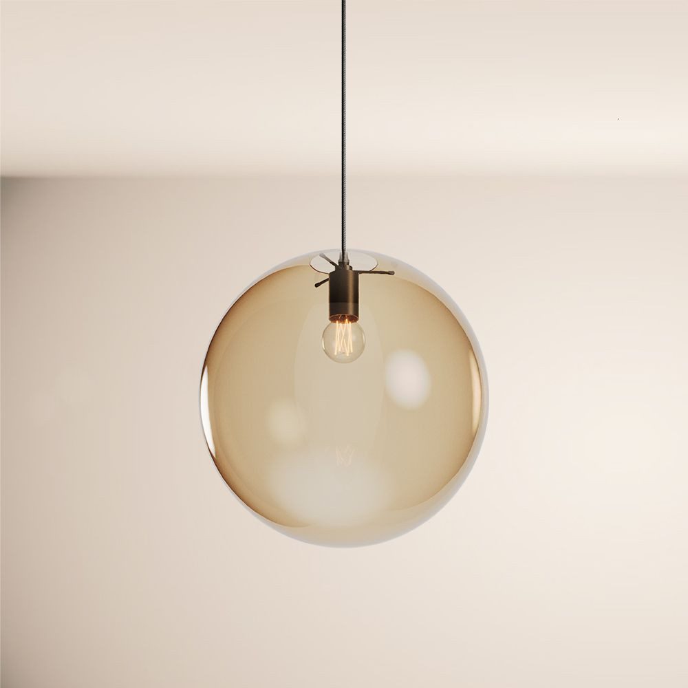 s.luce Pendelleuchte Hängeleuchte Orb Glaskugel Schwarz, günstig online kaufen