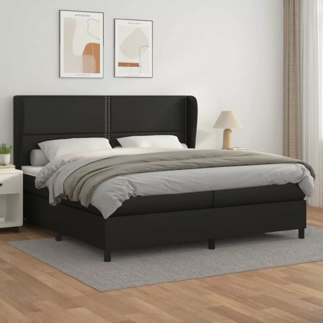 Vidaxl Boxspringbett Mit Matratze Schwarz 200x200 Cm Kunstleder günstig online kaufen