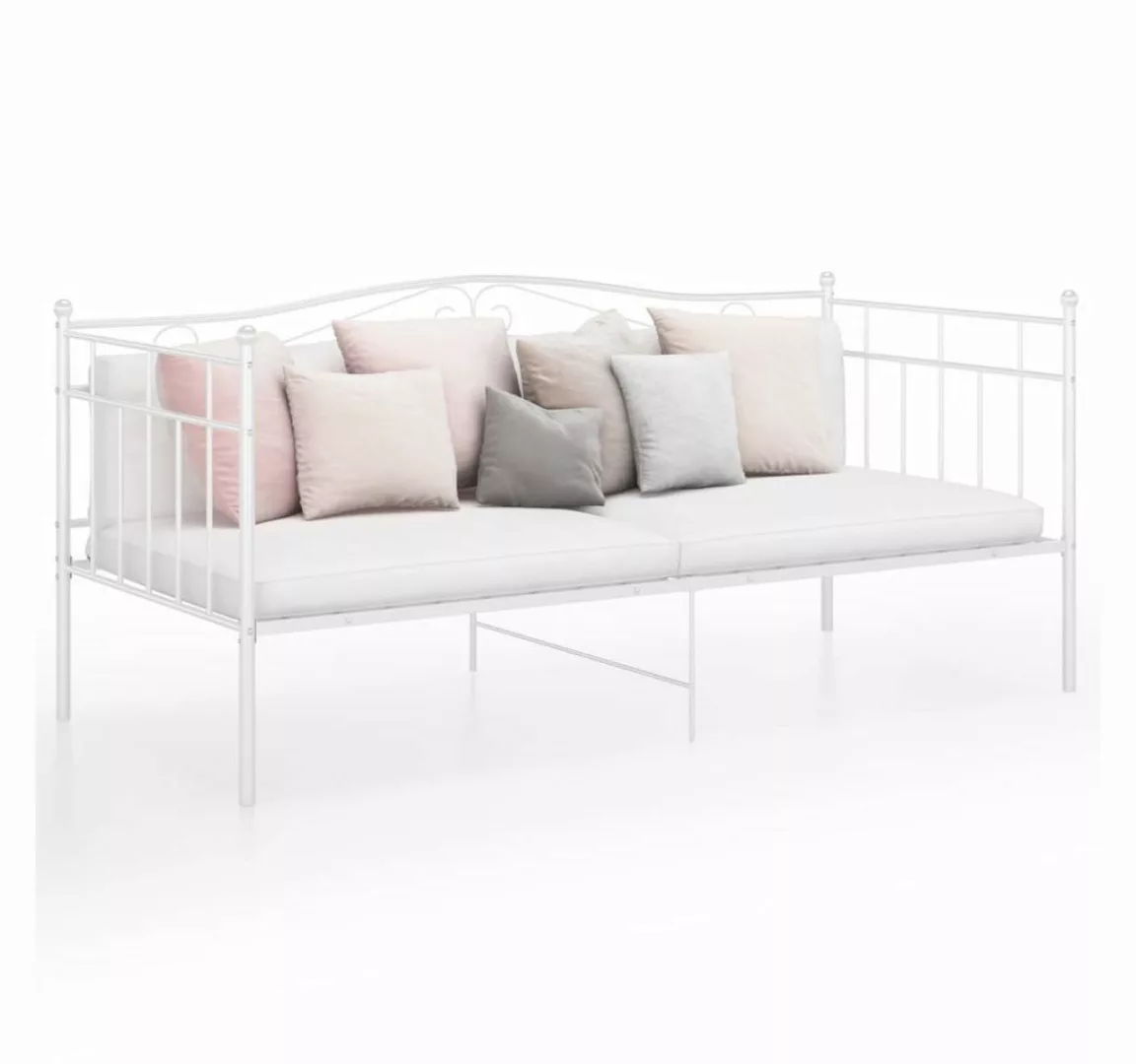 furnicato Bett Schlafsofa Bettgestell Weiß Metall 90x200 cm (1-tlg) günstig online kaufen