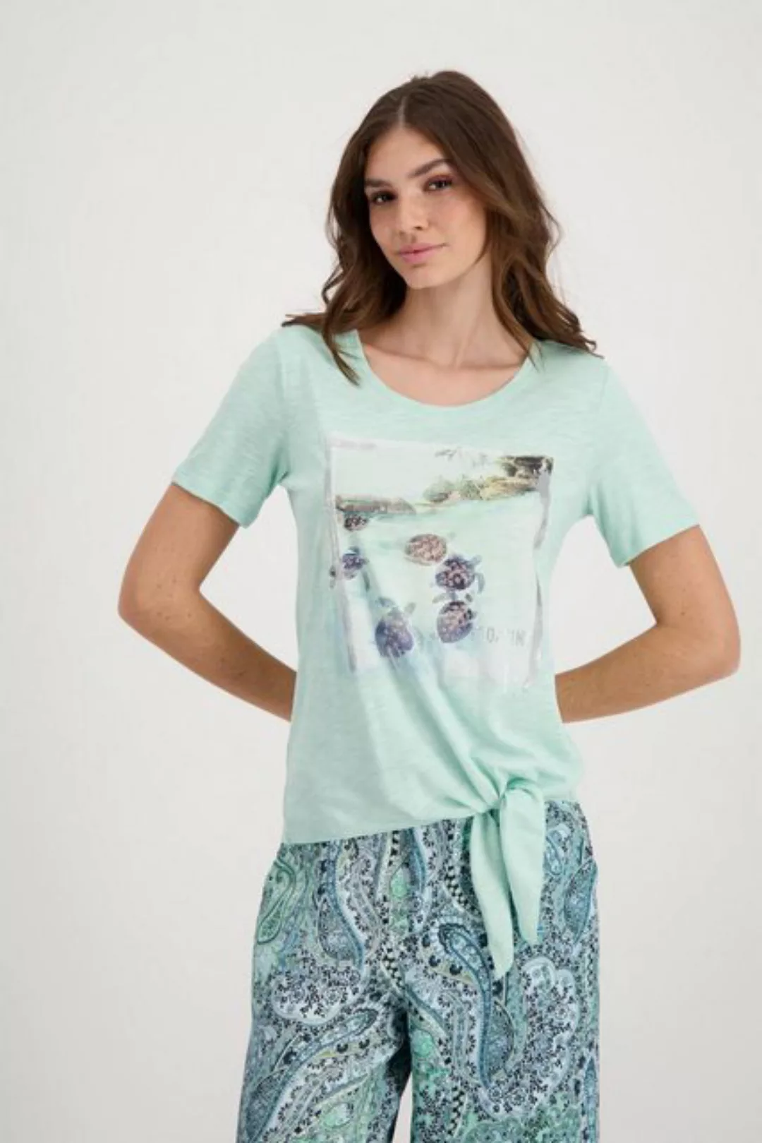 Monari T-Shirt Fotoprint T Shirt zum Knoten günstig online kaufen