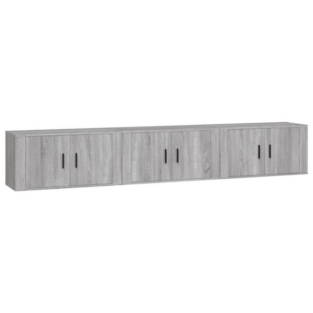 furnicato TV-Schrank TV-Wandschränke 3 Stk. Grau Sonoma 80x34,5x40 cm günstig online kaufen