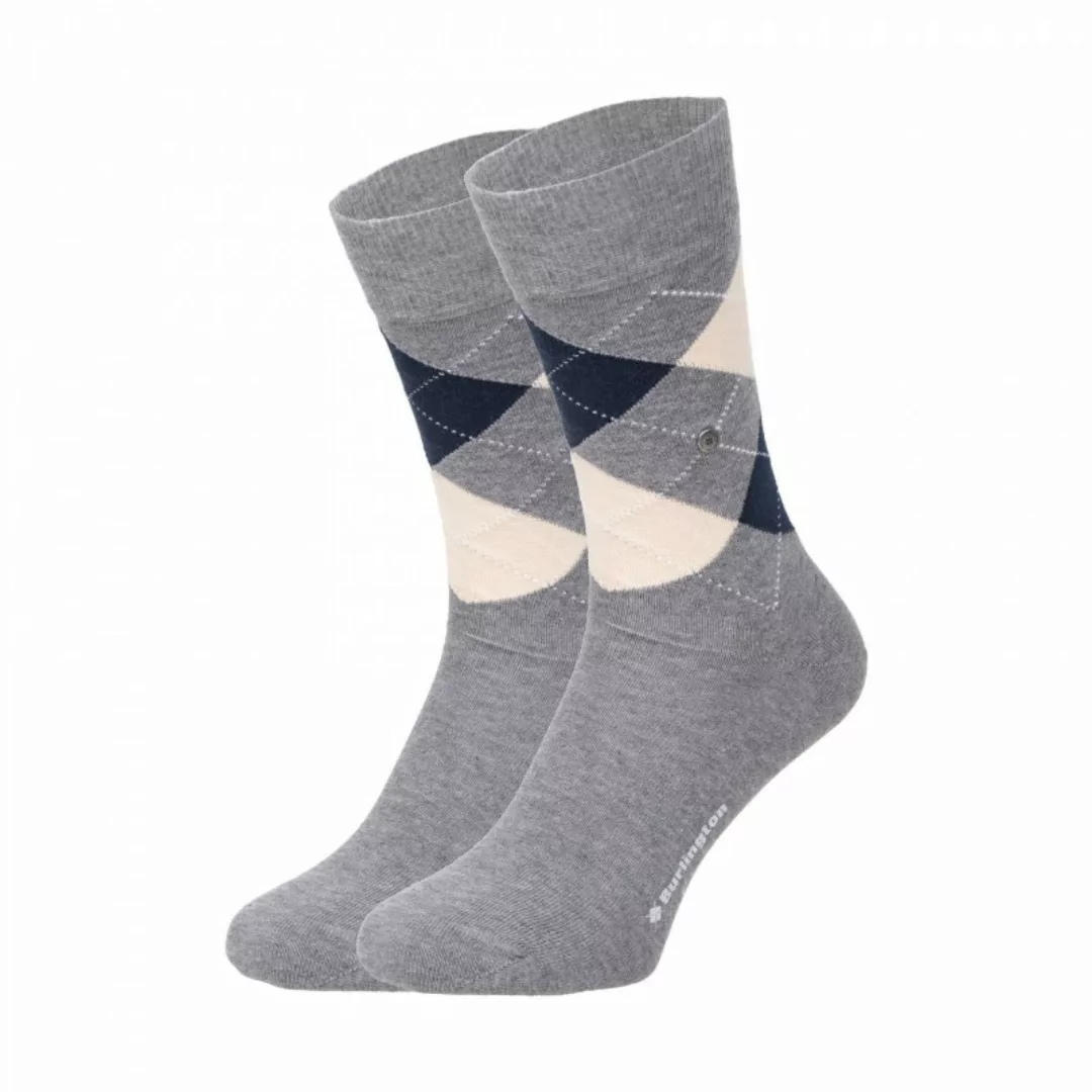 Burlington Socken Grau mit Argyle-Muster günstig online kaufen