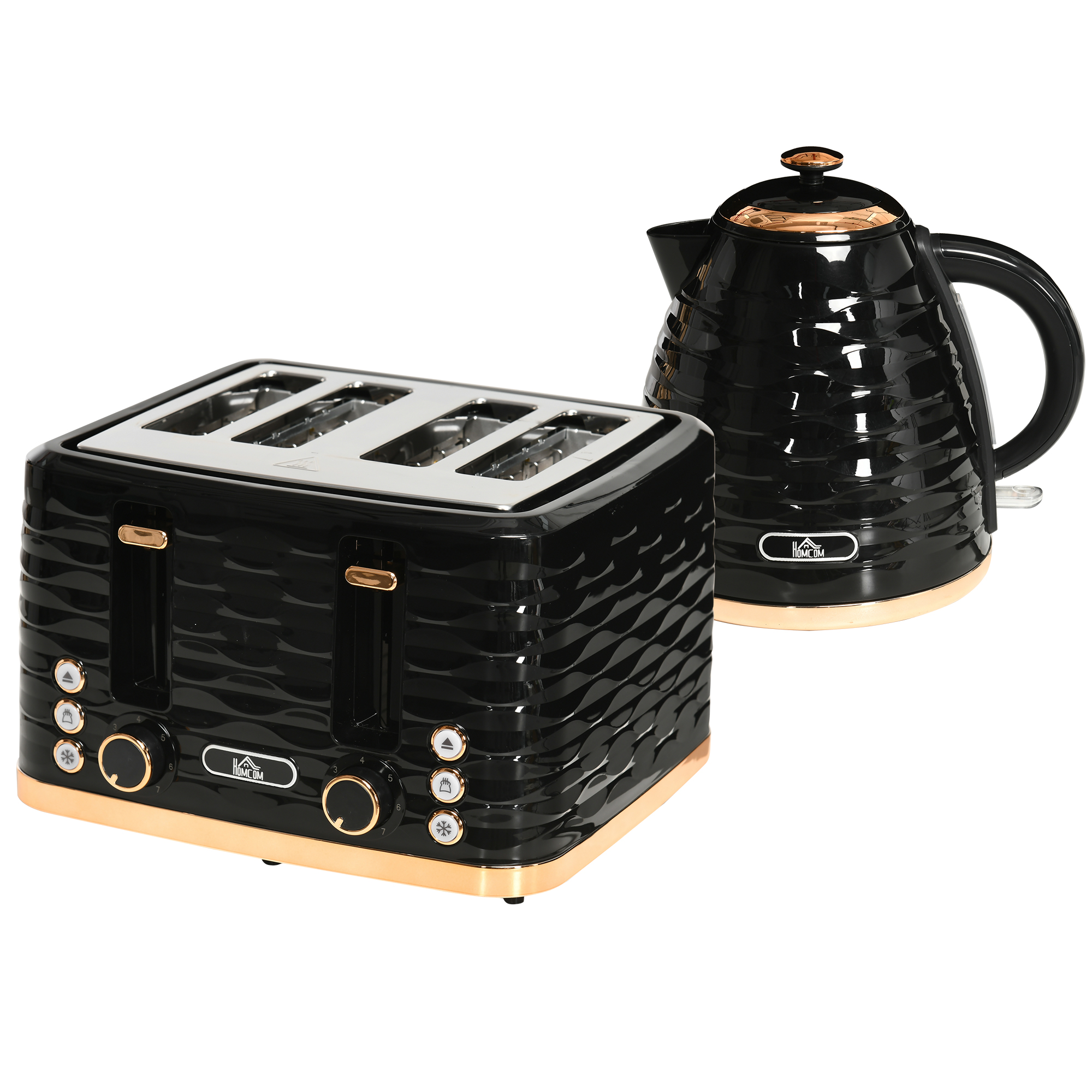 HOMCOM Wasserkocher Toaster Set Frühstück-Set mit 1,7L Wasserkocher, 4 Sche günstig online kaufen