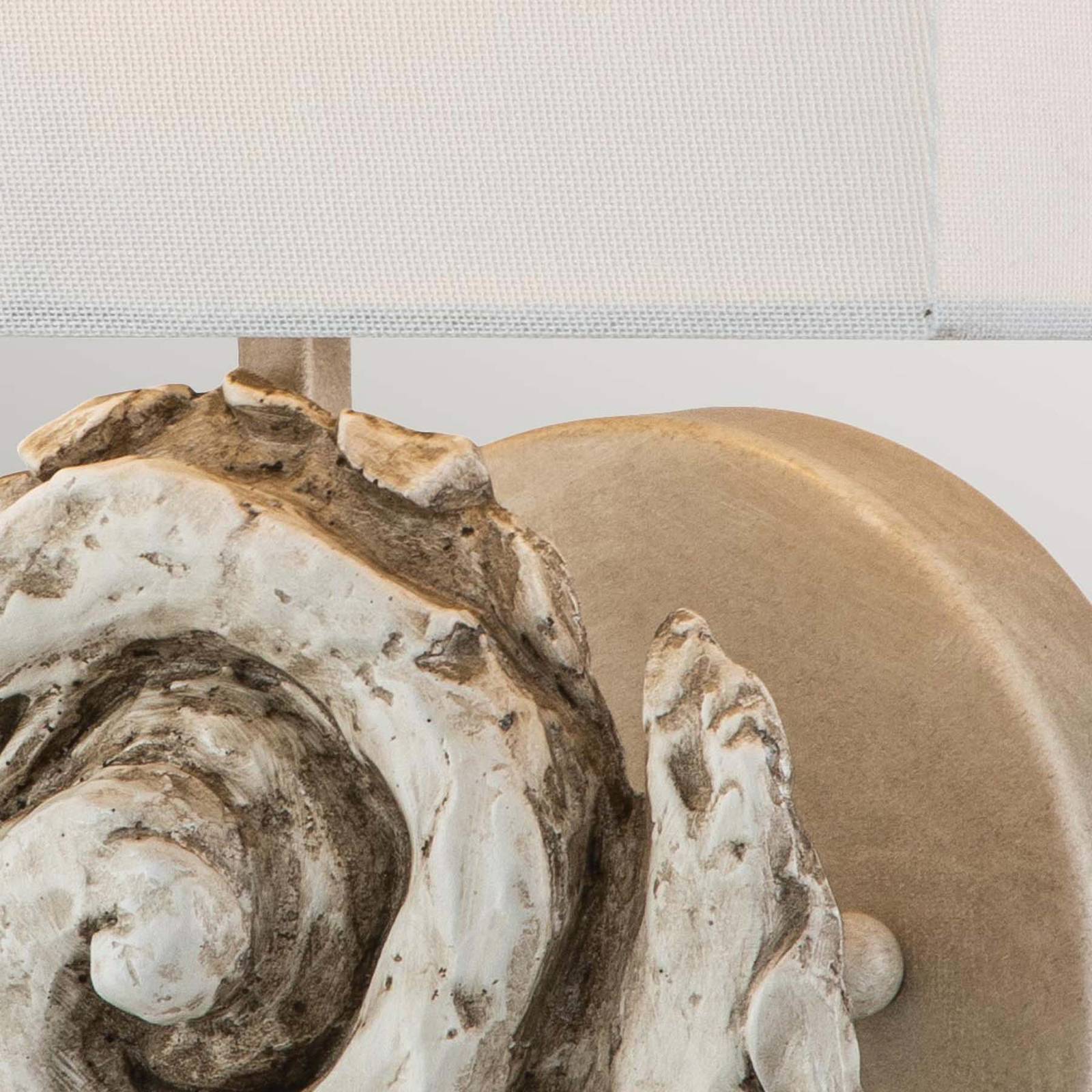 Wandleuchte Swirl Large mit Leinenschirm, weiß antik günstig online kaufen