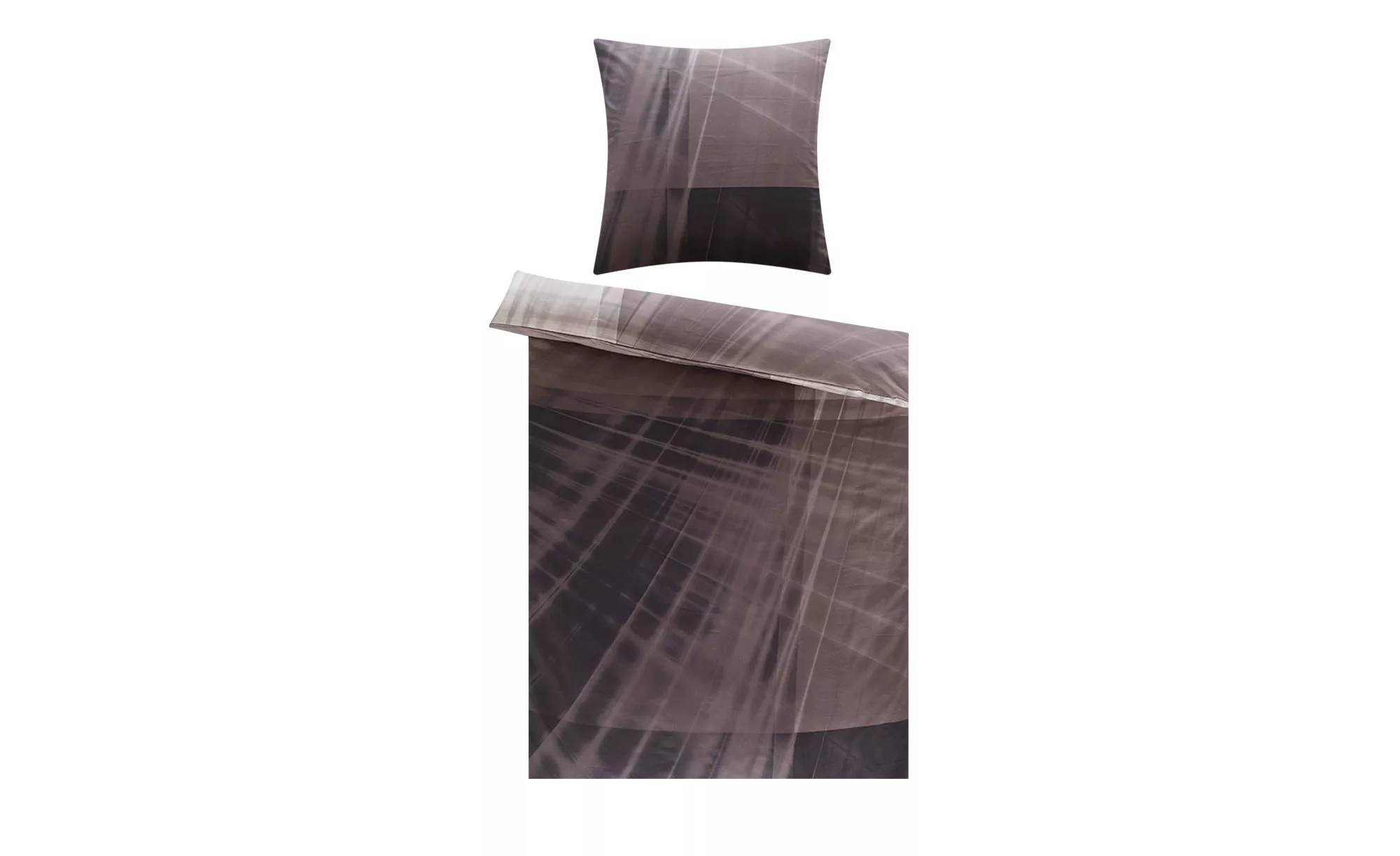 Satin Bettwäsche   Grafik - grau - 100% Baumwolle - 135 cm - Bettwaren > Be günstig online kaufen
