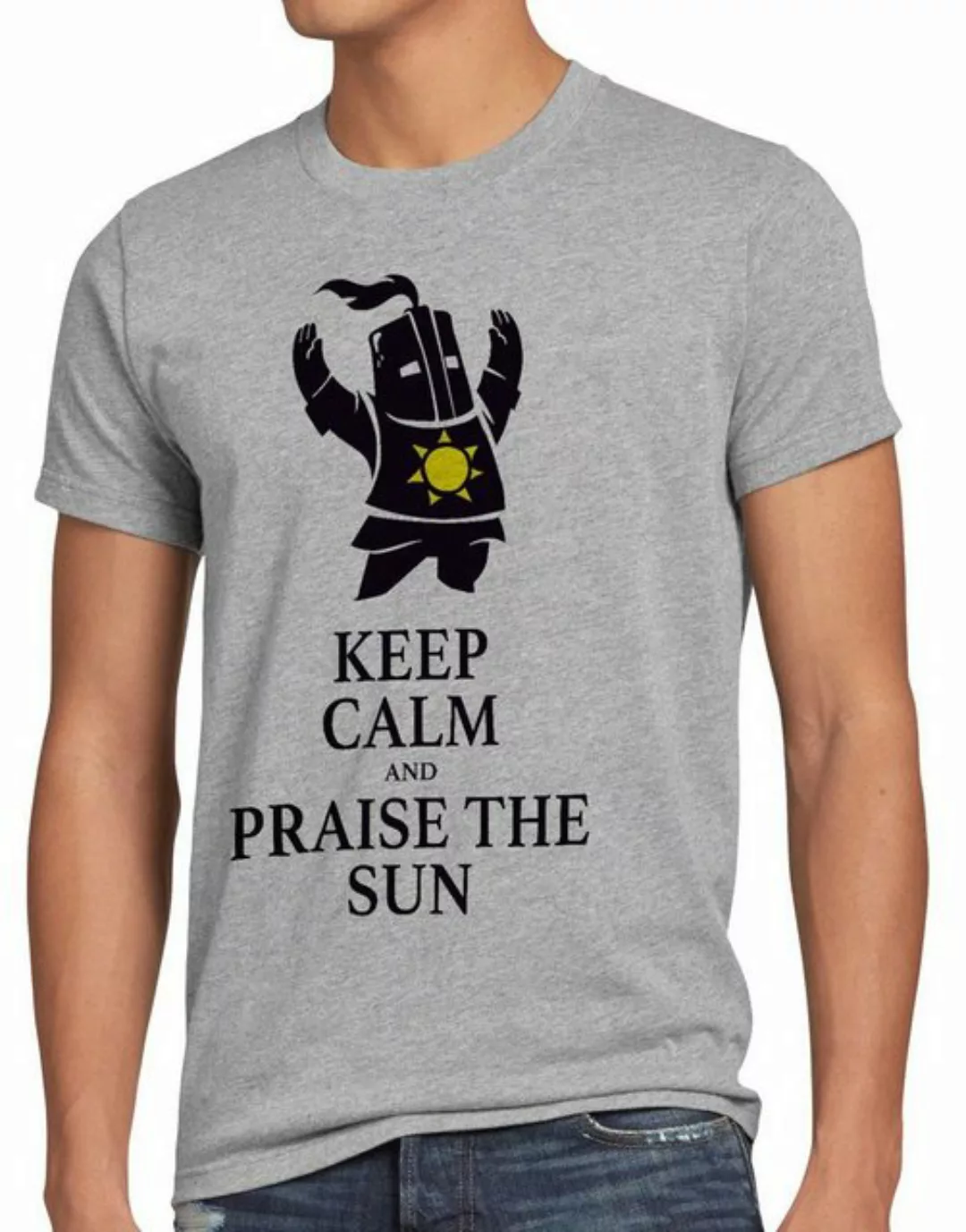 style3 Print-Shirt Herren T-Shirt Keep Calm Praise the Sun Dark Sunbro Sola günstig online kaufen
